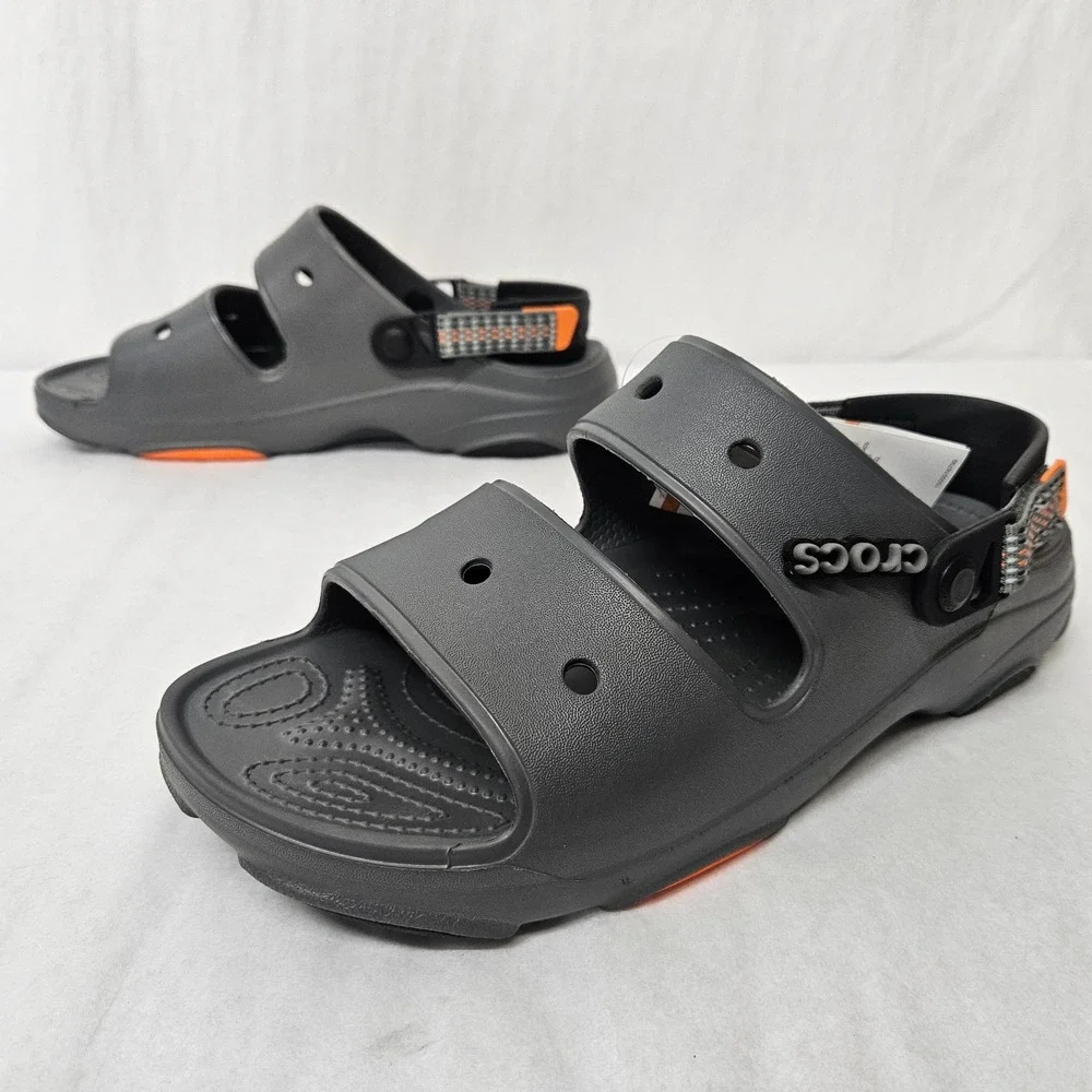 Crocs Classic All-Terrain Sandal 207711-0DA Slate Grey Black Orange Mens Size 11